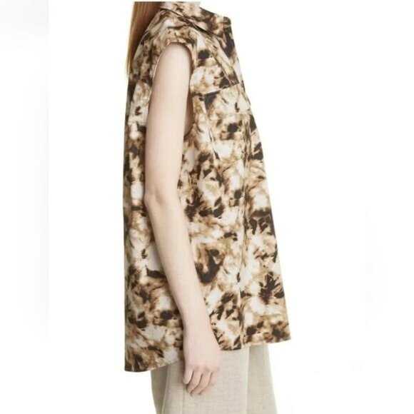 SAMSØE Samsoe Camo Clay Sleeveless Button Down Tea Shirt Small - Picture 2 of 13